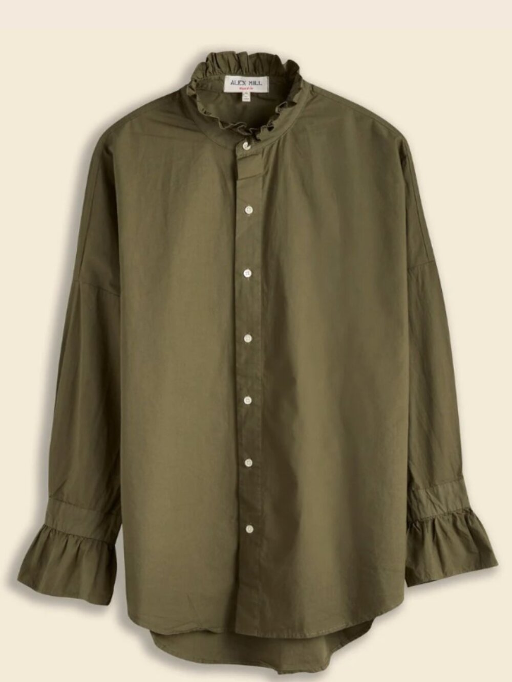 Easy Ruffle Shirt - Alex Mill, S, Olive